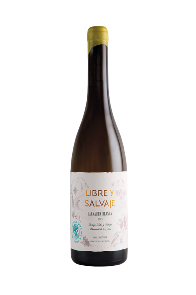 Botella del vino Libre y Salvaje Garnacha blanca