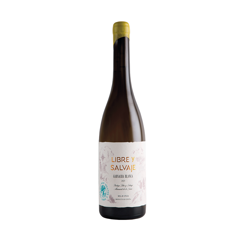 Botella del vino Libre y Salvaje Garnacha blanca