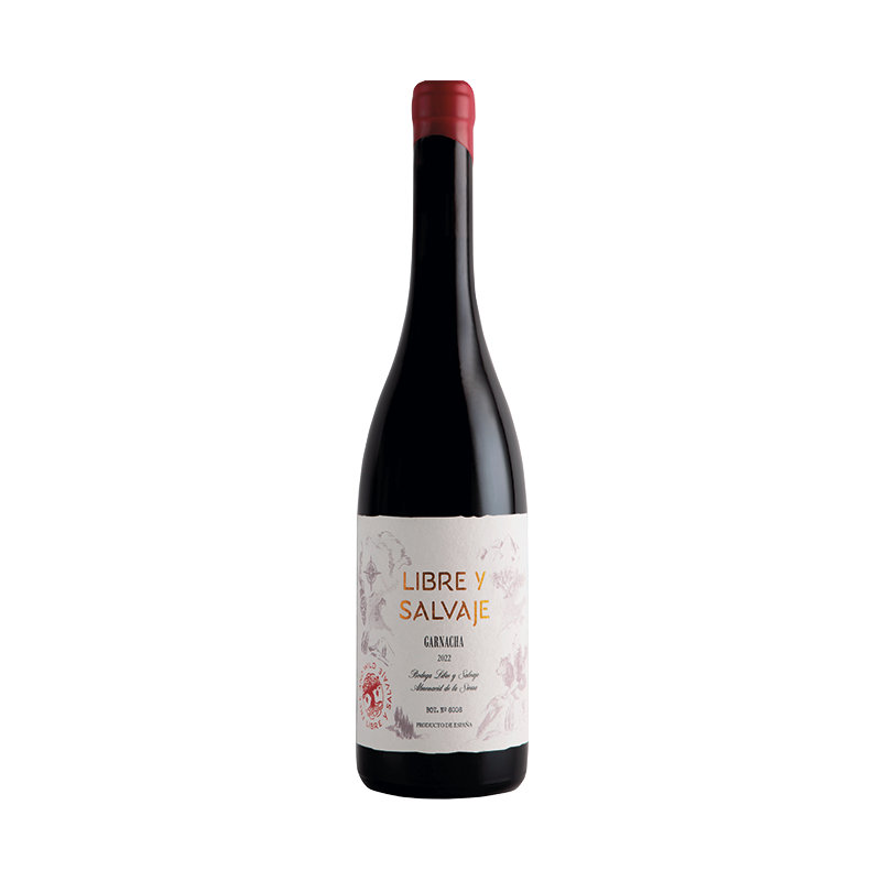 Botella del vino Libre y Salvaje Garnacha Tinta