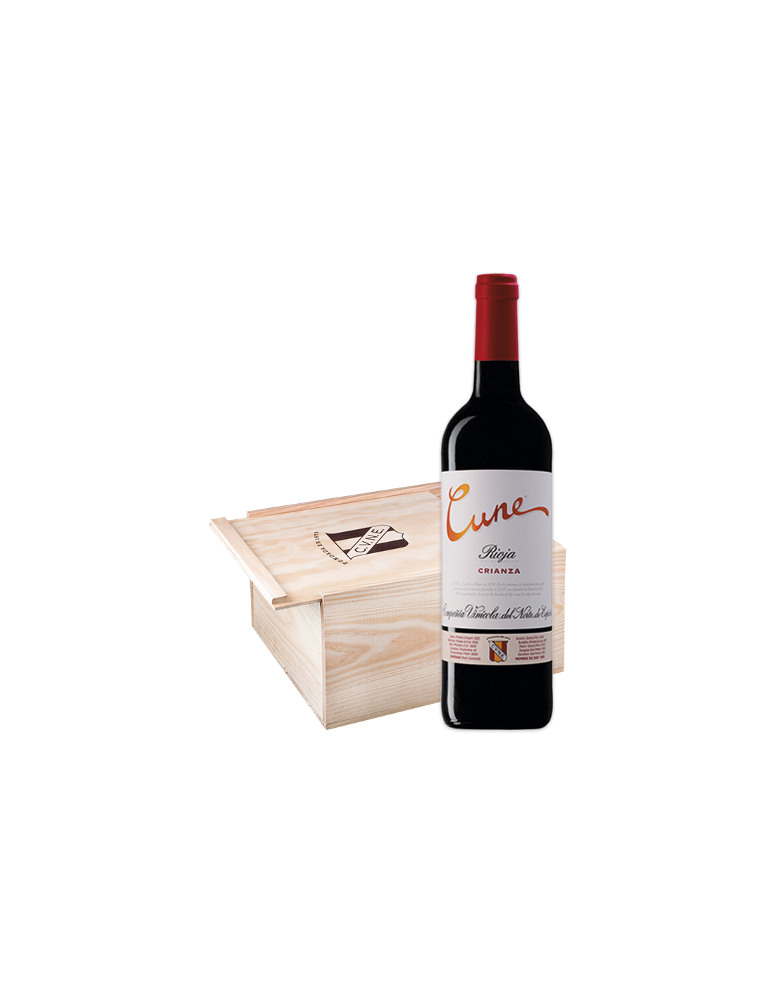 Cune Crianza - caja de madera con 6 botellas 75cl