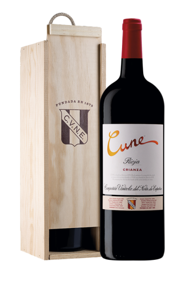 Cune Crianza - Caja de madera botella 1,5l