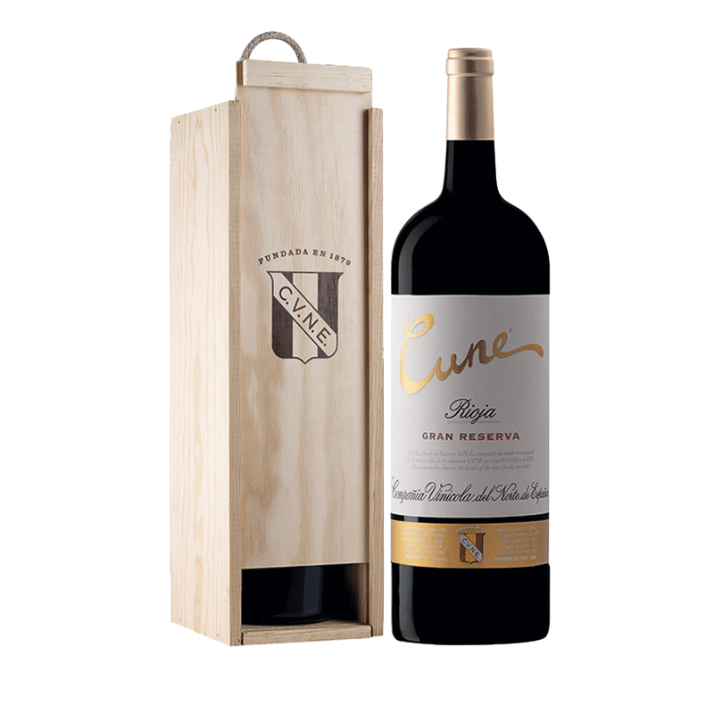 Botella Cune gran Reserva 1.5l en caja de madera