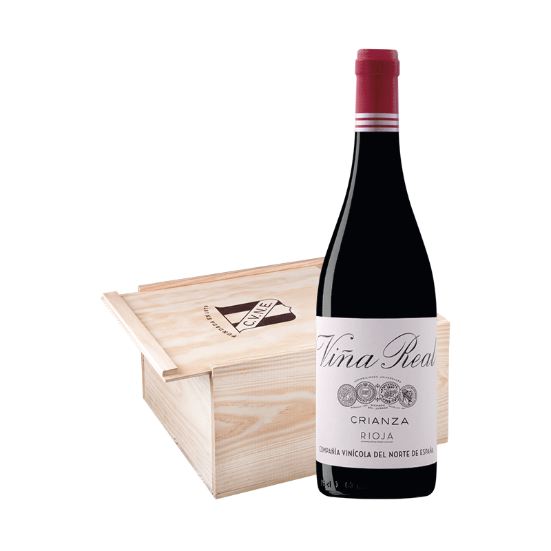 Viña Real Crianza  - Caja de Madera con 6 botellas 75cl