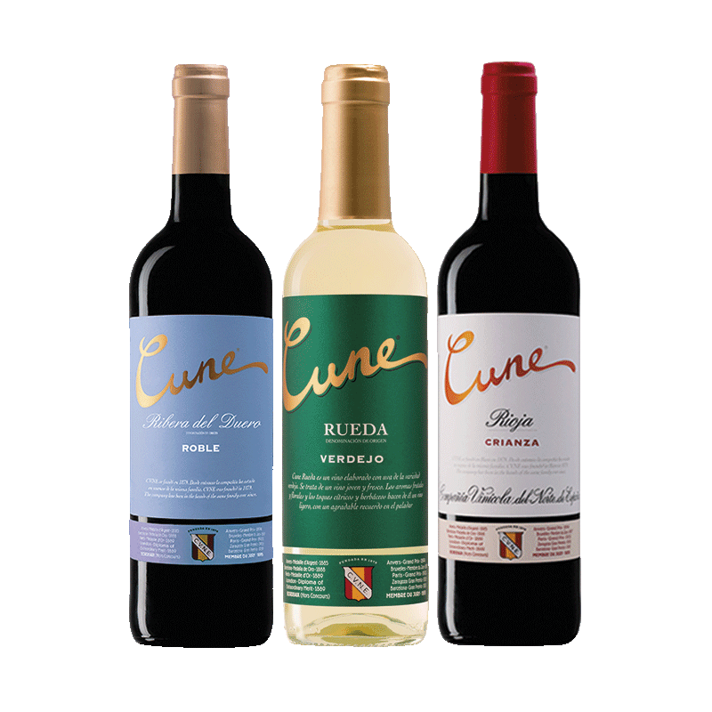 Pack Cune D.O.- Crianza + Ribera + Rueda